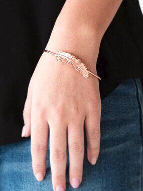 Paparazi Jewelry - How Do You Like This FEATHER? - Copper Bracelet - Vintage